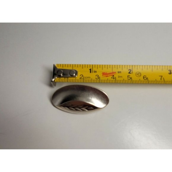 Vintage Sterling Silver Oval Italian 925 Etched Wheat Floral Post Earrings - Picture 6 of 6